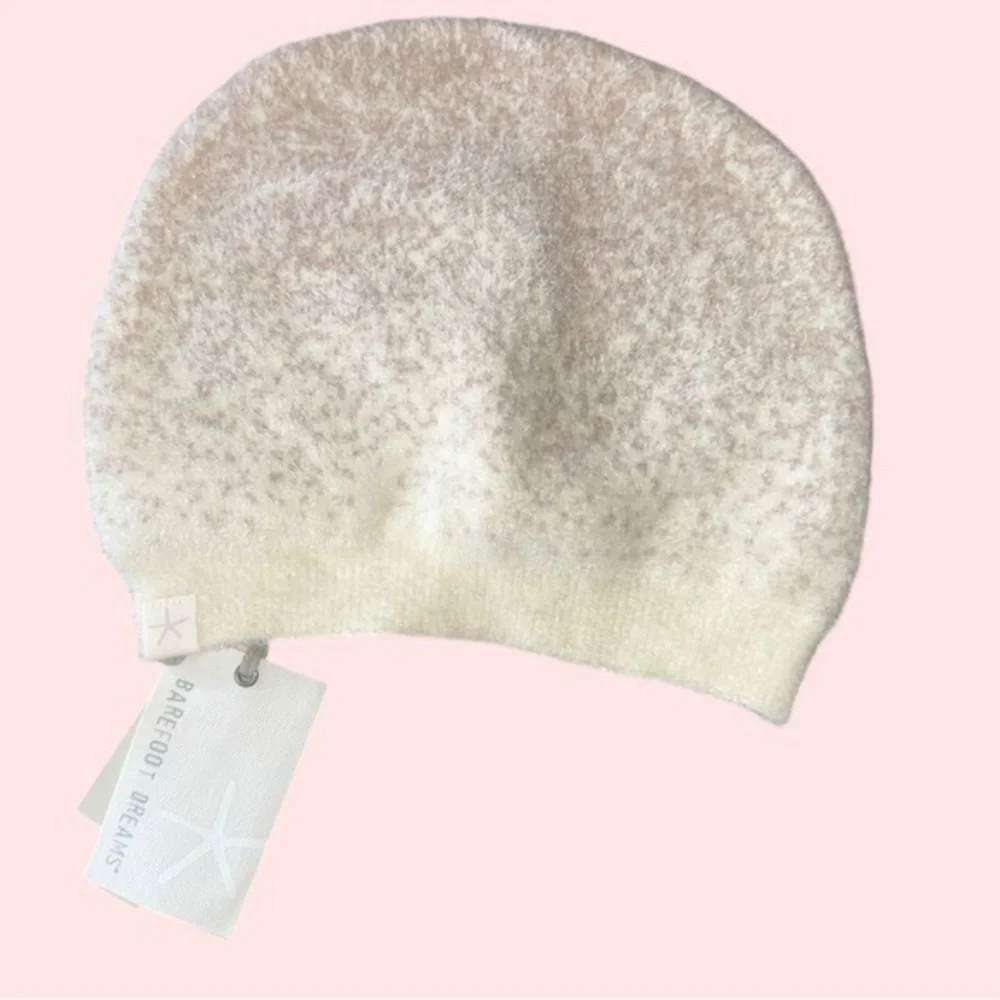 New ▶️ Barefoot Dreams  ◀️ Cozy Chic Lite Confetti Beanie Cream Taupe